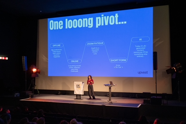 Keynote on the main stage at a FemTechConf summit