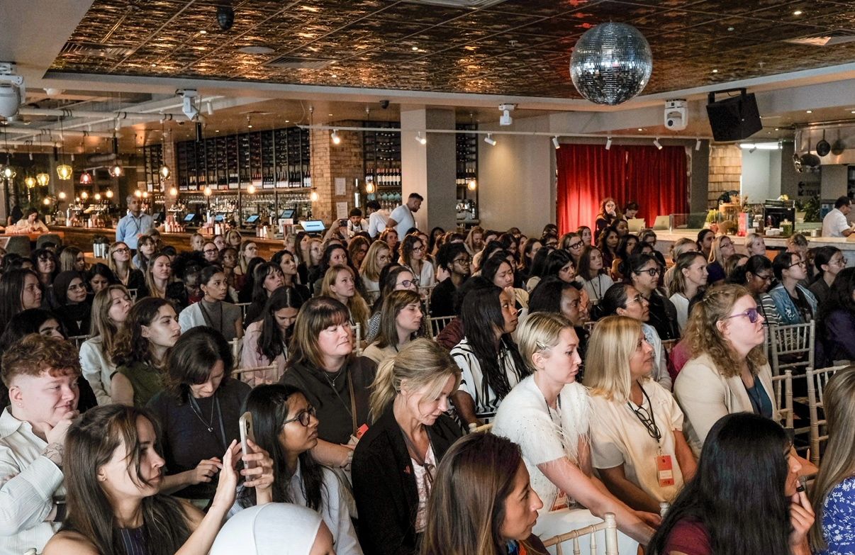 Audience seated during a session at the 2026 Women in Tech London Summit